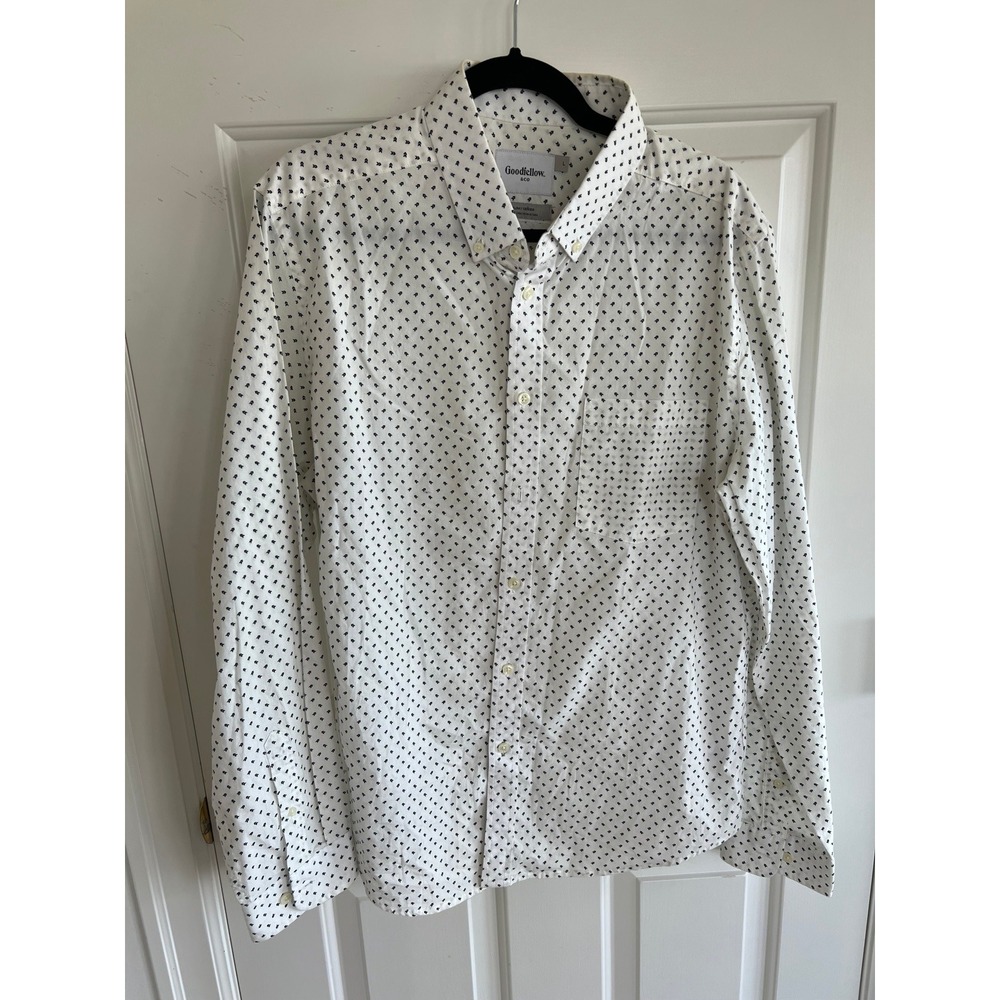Goodfellow & Co Slim White Microprint Button Down Shirt L